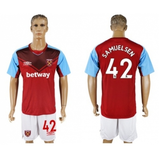 West Ham United 42 Samuelsen Home Soccer Club Jersey