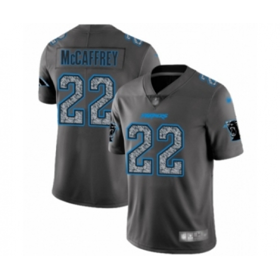 Men's Carolina Panthers 22 Christian McCaffrey Limited Gray Static Fashion Football Jersey