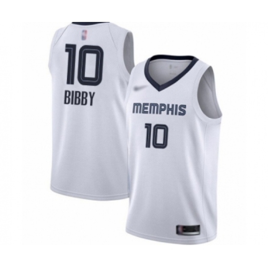 Youth Memphis Grizzlies 10 Mike Bibby Swingman White Finished Basketball Jersey - Association Edition