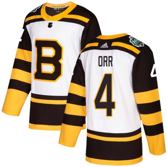 Men's Adidas Boston Bruins 4 Bobby Orr Authentic White 2019 Winter Classic NHL Jersey