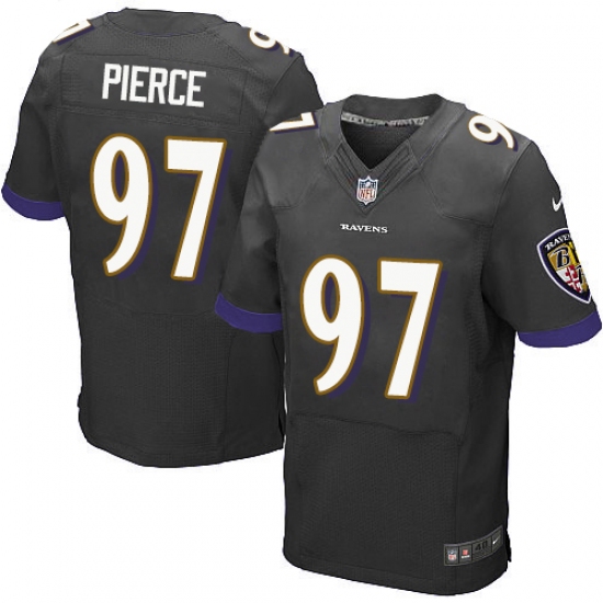 Men's Nike Baltimore Ravens 97 Michael Pierce Elite Black Alternate NFL Jersey