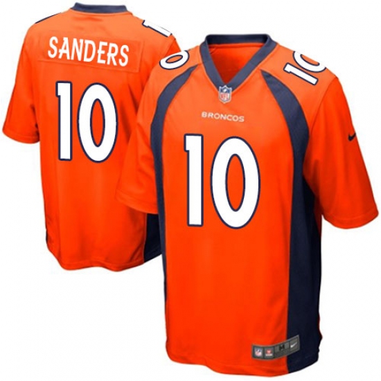 Men's Nike Denver Broncos 10 Emmanuel Sanders Game Orange Team Color NFL Jersey