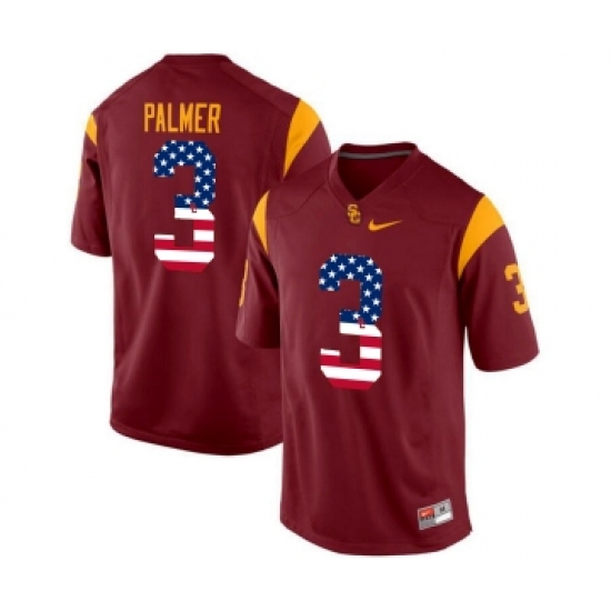 USC Trojans 3 Carson Palmer Red USA Flag College Football Jersey