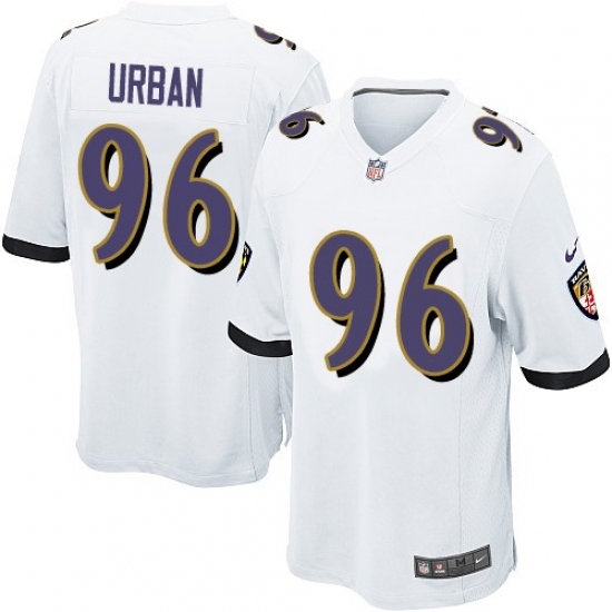 Men's Nike Baltimore Ravens 96 Brent Urban Game White NFL Jersey