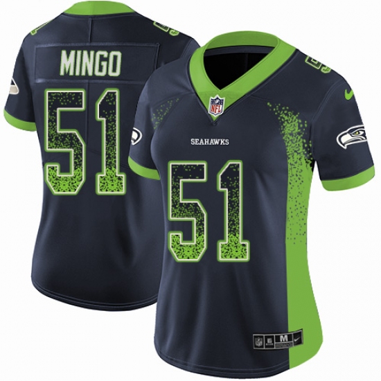 Women's Nike Seattle Seahawks 51 Barkevious Mingo Limited Navy Blue Rush Drift Fashion NFL Jersey