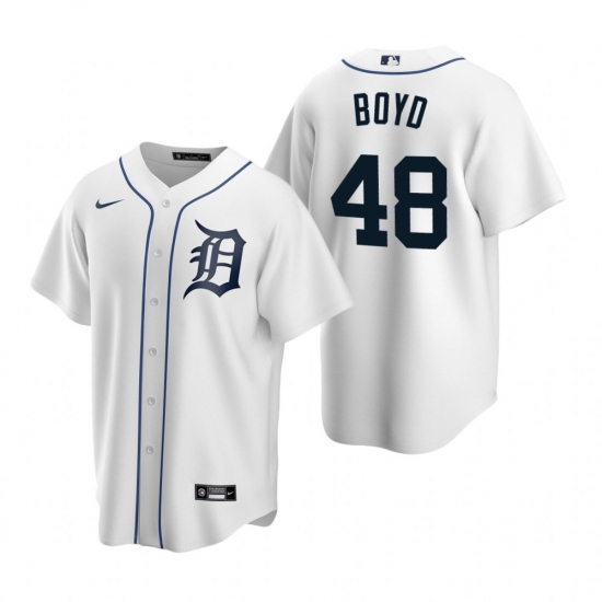 Men's Nike Detroit Tigers 48 Matthew Boyd White Home Stitched Baseball Jersey