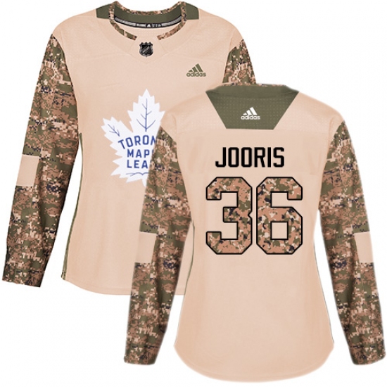 Women's Adidas Toronto Maple Leafs 36 Josh Jooris Authentic Camo Veterans Day Practice NHL Jersey