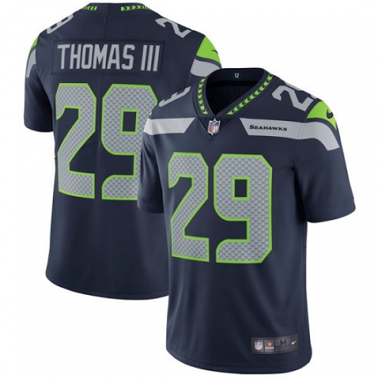 Men's Nike Seattle Seahawks 29 Earl Thomas III Steel Blue Team Color Vapor Untouchable Limited Player NFL Jersey