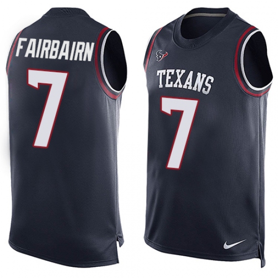 Men's Nike Houston Texans 7 Ka'imi Fairbairn Limited Navy Blue Player Name & Number Tank Top NFL Jersey