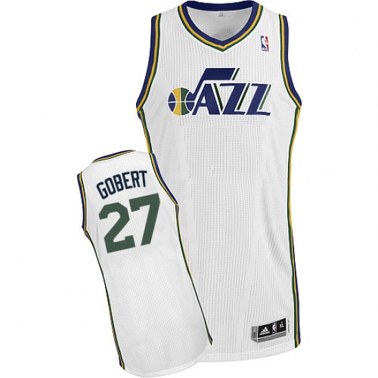 Men's Adidas Utah Jazz 27 Rudy Gobert Authentic White Home NBA Jersey