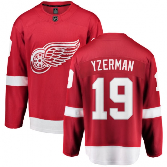 Youth Detroit Red Wings 19 Steve Yzerman Fanatics Branded Red Home Breakaway NHL Jersey