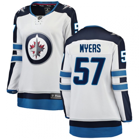 Women's Winnipeg Jets 57 Tyler Myers Fanatics Branded White Away Breakaway NHL Jersey