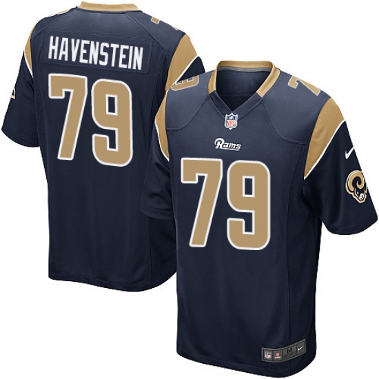 Men's Nike Los Angeles Rams 79 Rob Havenstein Game Navy Blue Team Color NFL Jersey