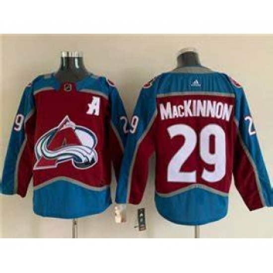 Men's Colorado Avalanche 29 Nathan MacKinnon With A Ptach Burgundy Stitched Jersey