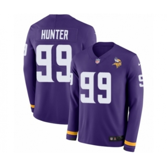 Men's Nike Minnesota Vikings 99 Danielle Hunter Limited Purple Therma Long Sleeve NFL Jersey