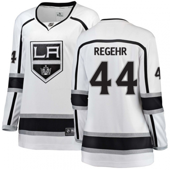 Women's Los Angeles Kings 44 Robyn Regehr Authentic White Away Fanatics Branded Breakaway NHL Jersey