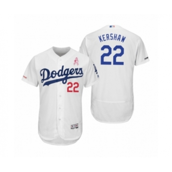 Men's Clayton Kershaw Los Angeles Dodgers 22 White 2019 Mothers Day Flex Base Home Jersey