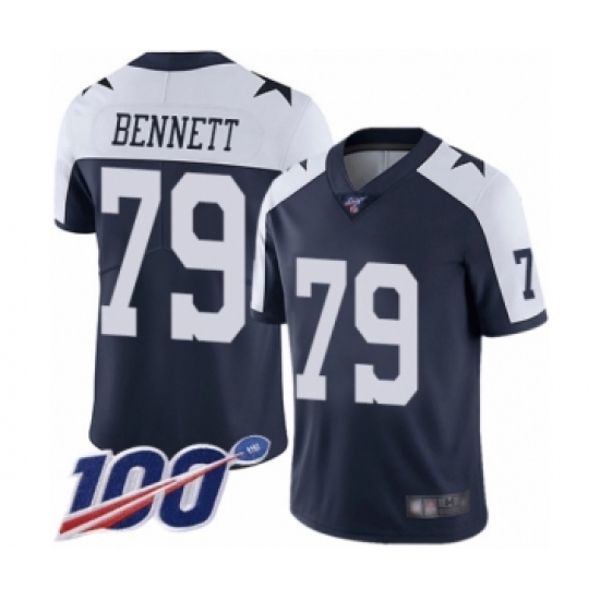 Youth Dallas Cowboys 79 Michael Bennett Navy Blue Throwback Alternate Vapor Untouchable Limited Player 100th Season Football Jersey