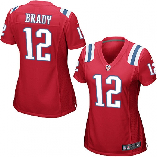 Women's Nike New England Patriots 12 Tom Brady Game Red Alternate NFL Jersey