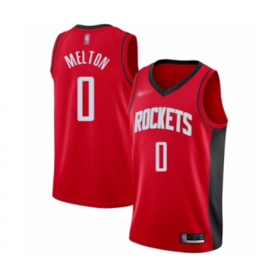 Men's Houston Rockets 0 De'Anthony Melton Authentic Red Finished Basketball Jersey - Icon Edition