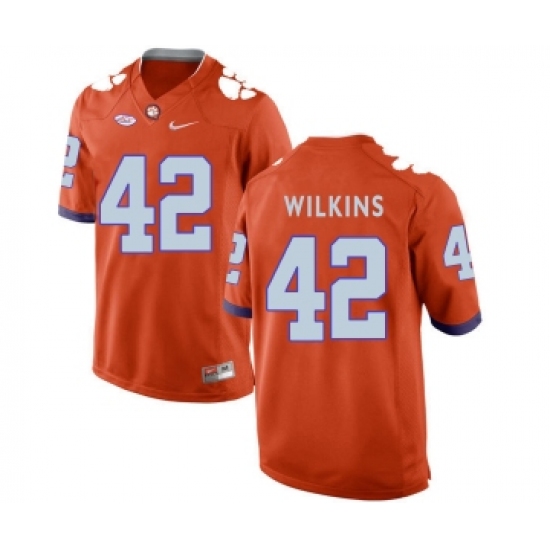 Clemson Tigers 42 Christian Wilkins Orange College Football Jersey