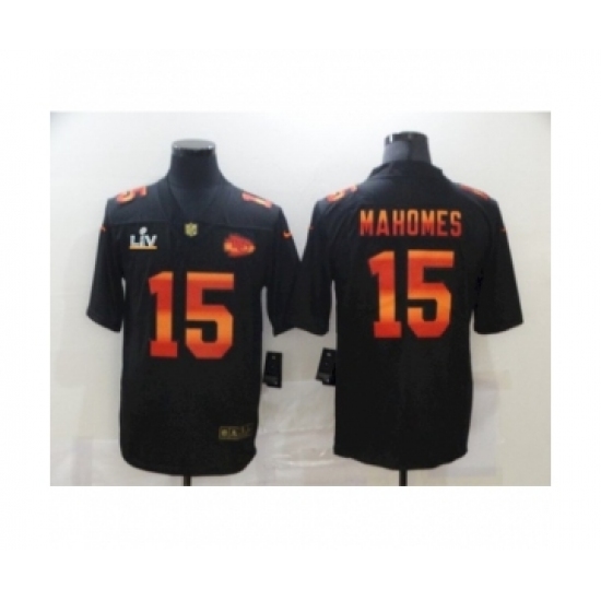 Youth Kansas City Chiefs 15 Patrick Mahomes Black Fashion Super Bowl LV Jersey