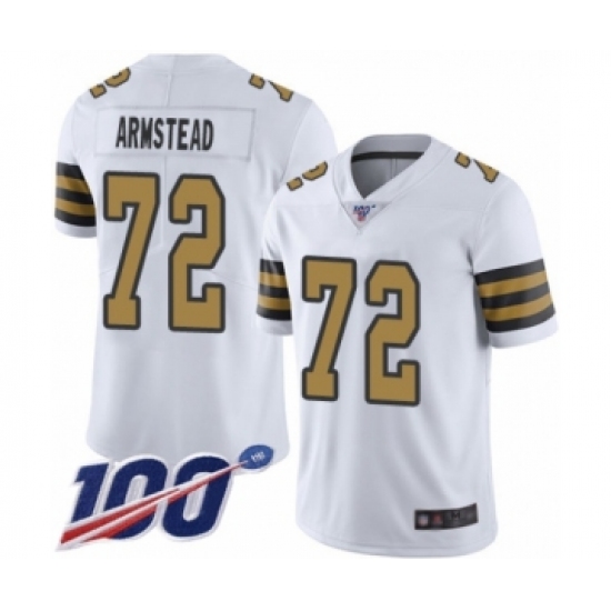 Men's New Orleans Saints 72 Terron Armstead Limited White Rush Vapor Untouchable 100th Season Football Jersey