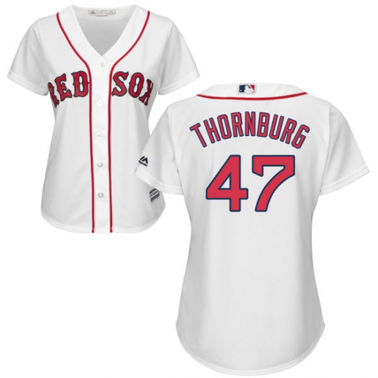 Women's Majestic Boston Red Sox 47 Tyler Thornburg Replica White Home MLB Jersey