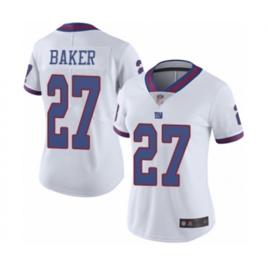 Women's New York Giants 27 Deandre Baker Limited White Rush Vapor Untouchable Football Jersey