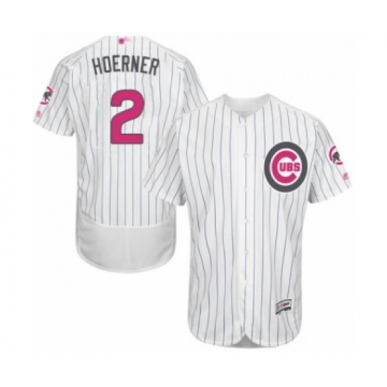 Men's Chicago Cubs 2 Nico Hoerner Authentic White 2016 Mother's Day Fashion Flex Base Baseball Player Jersey