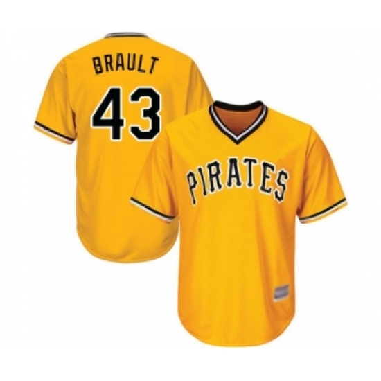 Youth Pittsburgh Pirates 43 Steven Brault Authentic Gold Alternate Cool Base Baseball Player Jersey