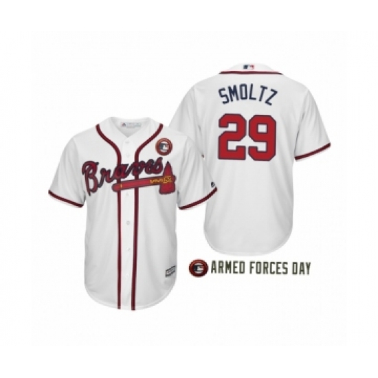 Youth 2019 Armed Forces Day John Smoltz 29 Atlanta Braves White Jersey