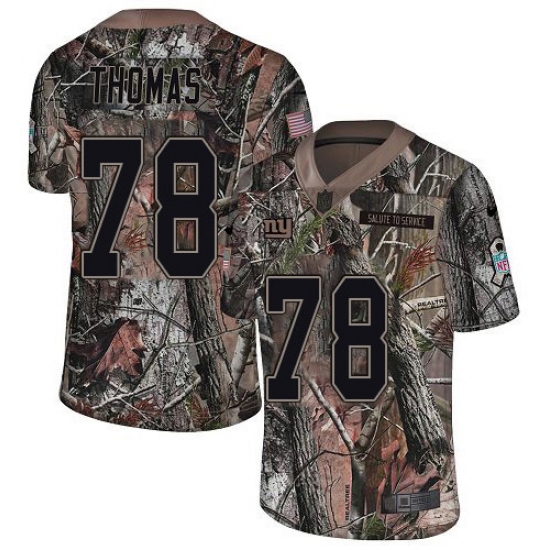 Youth New York Giants 78 Andrew Thomas Camo Stitched NFL Limited Rush Realtree Jersey