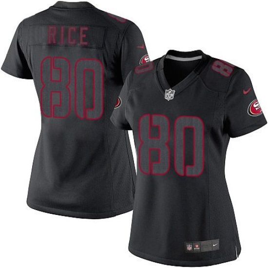 Women's Nike San Francisco 49ers 80 Jerry Rice Limited Black Impact NFL Jersey