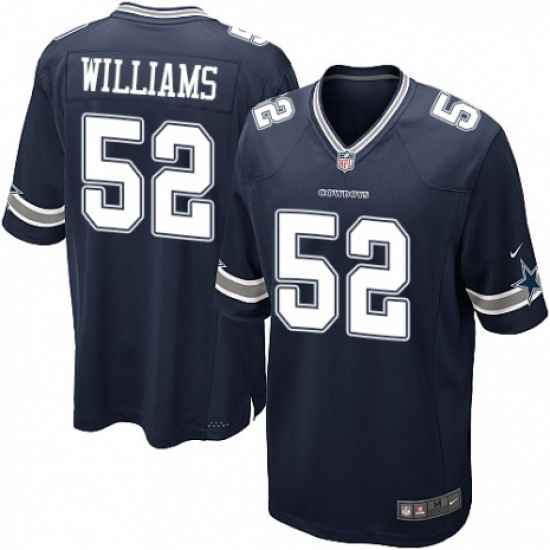 Men's Nike Dallas Cowboys 52 Connor Williams Game Navy Blue Team Color NFL Jersey