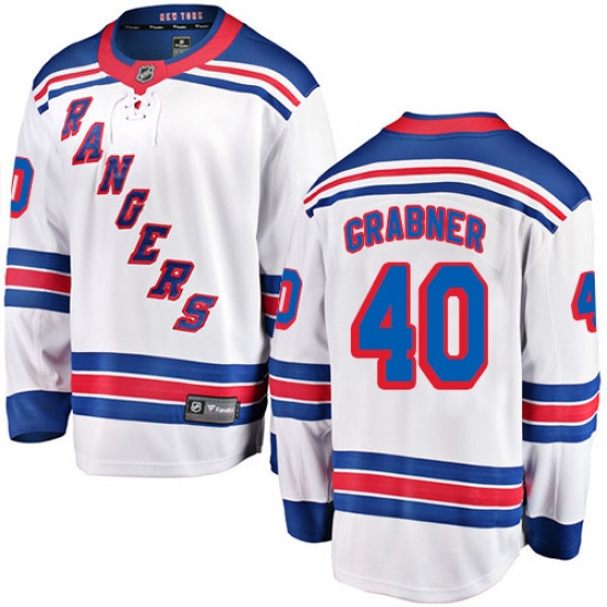 Youth New York Rangers 40 Michael Grabner Fanatics Branded White Away Breakaway NHL Jersey