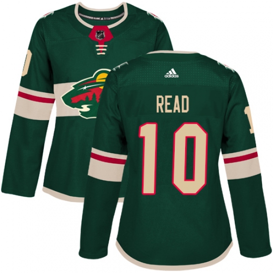 Women's Adidas Minnesota Wild 10 Matt Read Premier Green Home NHL Jersey