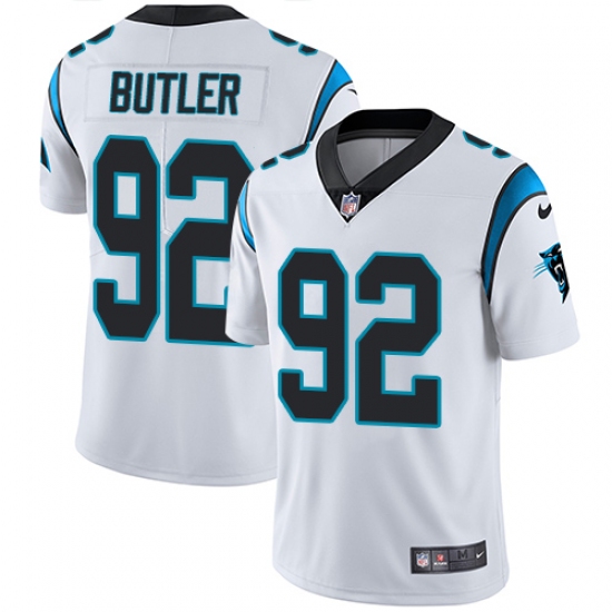 Youth Nike Carolina Panthers 92 Vernon Butler White Vapor Untouchable Limited Player NFL Jersey