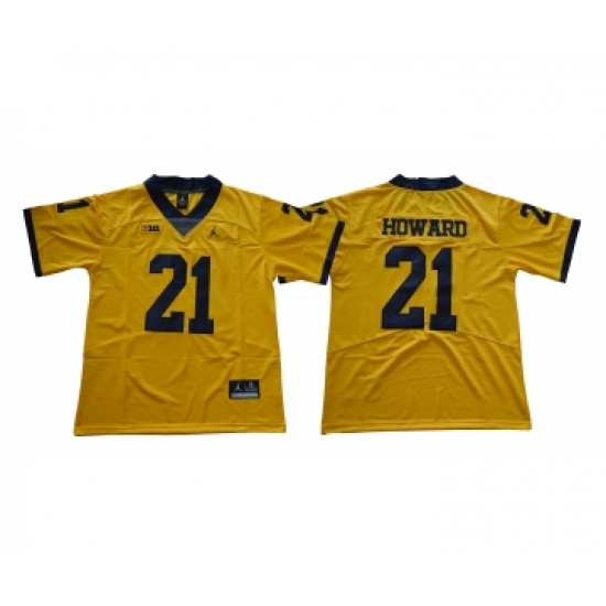 Michigan Wolverines 21 Desmond Howard Gold College Football Jersey