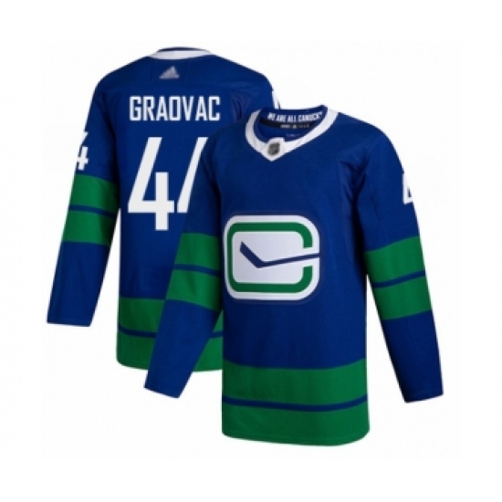 Men's Vancouver Canucks 44 Tyler Graovac Authentic Royal Blue Alternate Hockey Jersey