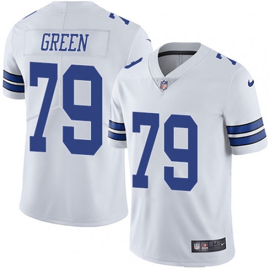 Men's Nike Dallas Cowboys 79 Chaz Green White Vapor Untouchable Limited Player NFL Jersey