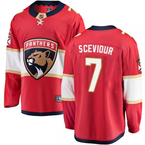 Men's Florida Panthers 7 Colton Sceviour Fanatics Branded Red Home Breakaway NHL Jersey