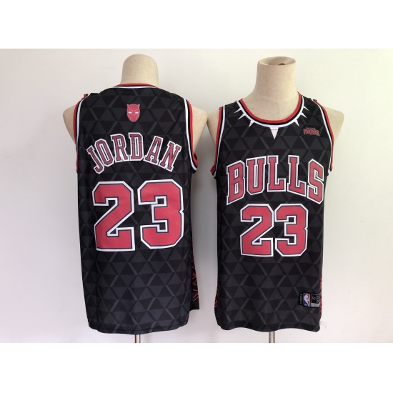 Men's Chicago Bulls 23 Michael Jordan Black Panther Limiter Jersey