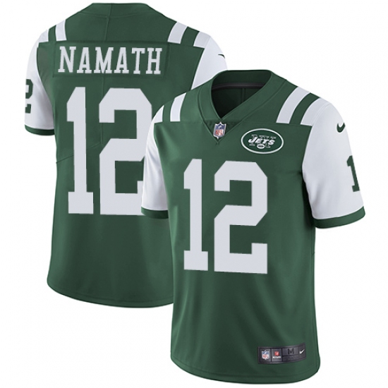 Youth Nike New York Jets 12 Joe Namath Elite Green Team Color NFL Jersey