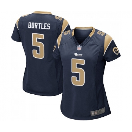 Women's Los Angeles Rams 5 Blake Bortles Game Navy Blue Team Color Football Jersey