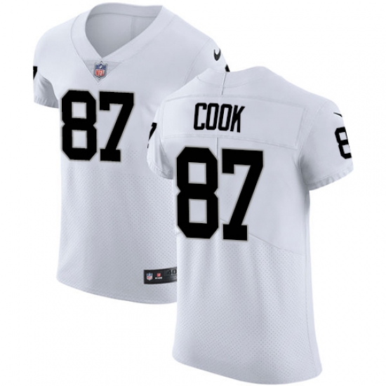 Men's Nike Oakland Raiders 87 Jared Cook White Vapor Untouchable Elite Player NFL Jersey