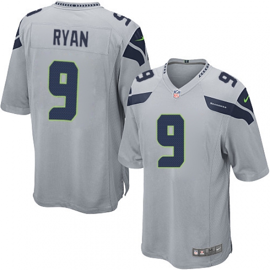 Men's Nike Seattle Seahawks 9 Jon Ryan Game Grey Alternate NFL Jersey