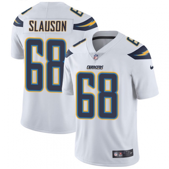 Men's Nike Los Angeles Chargers 68 Matt Slauson White Vapor Untouchable Limited Player NFL Jersey