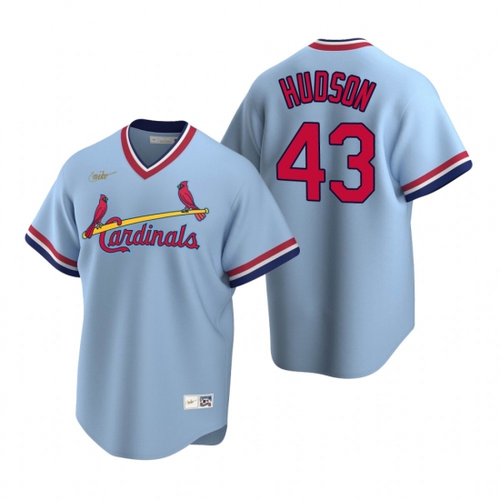 Men's Nike St. Louis Cardinals 43 Dakota Hudson Light Blue Cooperstown Collection Road Stitched Baseball Jerseyy