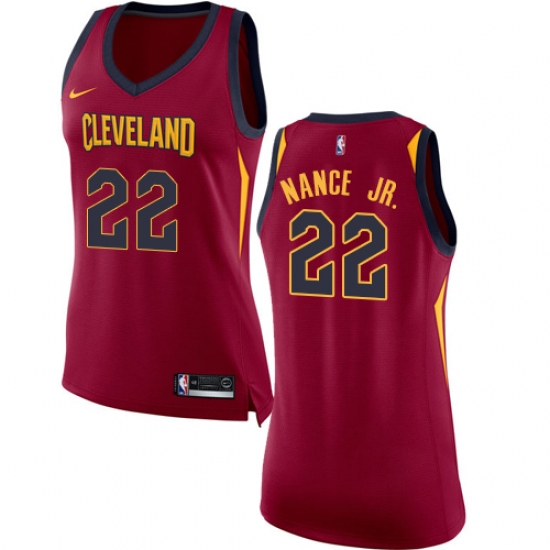 Women's Nike Cleveland Cavaliers 22 Larry Nance Jr. Authentic Maroon NBA Jersey - Icon Edition